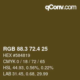 カラーコード: RGB 88.3 72.4 25 | qconv.com