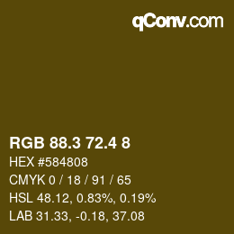 カラーコード: RGB 88.3 72.4 8 | qconv.com