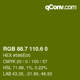 カラーコード: RGB 88.7 110.6 0 | qconv.com