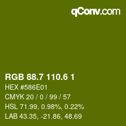カラーコード: RGB 88.7 110.6 1 | qconv.com