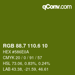 カラーコード: RGB 88.7 110.6 10 | qconv.com