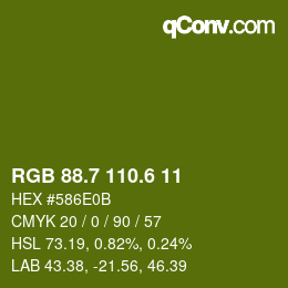 カラーコード: RGB 88.7 110.6 11 | qconv.com
