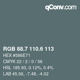 カラーコード: RGB 88.7 110.6 113 | qconv.com