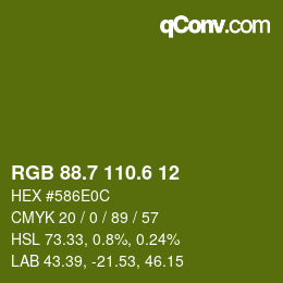 カラーコード: RGB 88.7 110.6 12 | qconv.com