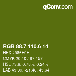カラーコード: RGB 88.7 110.6 14 | qconv.com