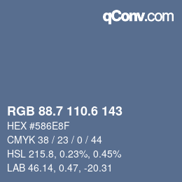 カラーコード: RGB 88.7 110.6 143 | qconv.com