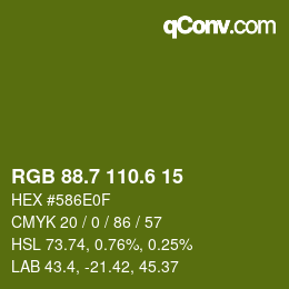 カラーコード: RGB 88.7 110.6 15 | qconv.com