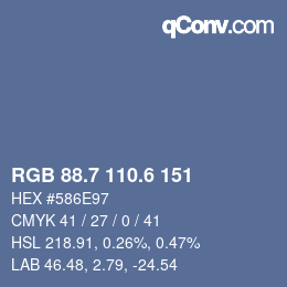 カラーコード: RGB 88.7 110.6 151 | qconv.com