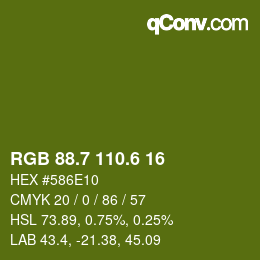 カラーコード: RGB 88.7 110.6 16 | qconv.com