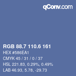 カラーコード: RGB 88.7 110.6 161 | qconv.com