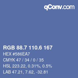 カラーコード: RGB 88.7 110.6 167 | qconv.com