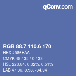 カラーコード: RGB 88.7 110.6 170 | qconv.com