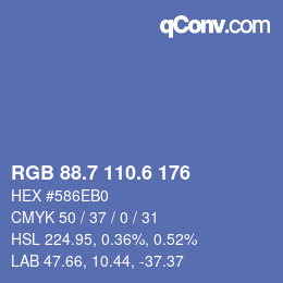 カラーコード: RGB 88.7 110.6 176 | qconv.com