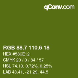 カラーコード: RGB 88.7 110.6 18 | qconv.com
