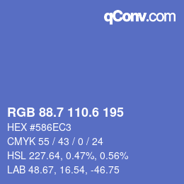 カラーコード: RGB 88.7 110.6 195 | qconv.com