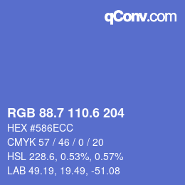 カラーコード: RGB 88.7 110.6 204 | qconv.com
