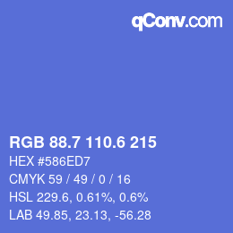 カラーコード: RGB 88.7 110.6 215 | qconv.com