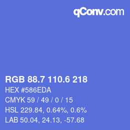 カラーコード: RGB 88.7 110.6 218 | qconv.com