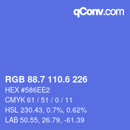 カラーコード: RGB 88.7 110.6 226 | qconv.com