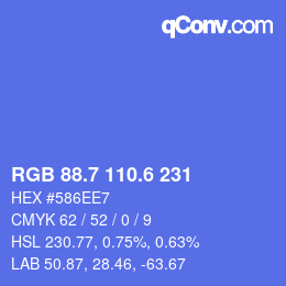 カラーコード: RGB 88.7 110.6 231 | qconv.com