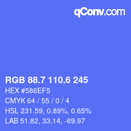 カラーコード: RGB 88.7 110.6 245 | qconv.com