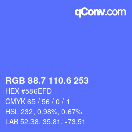 カラーコード: RGB 88.7 110.6 253 | qconv.com