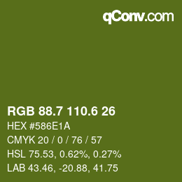 カラーコード: RGB 88.7 110.6 26 | qconv.com