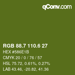 カラーコード: RGB 88.7 110.6 27 | qconv.com