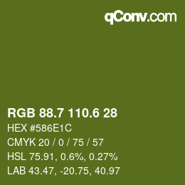 カラーコード: RGB 88.7 110.6 28 | qconv.com