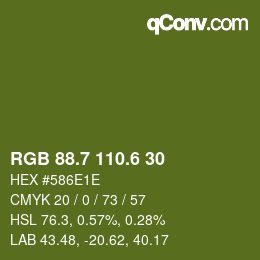 カラーコード: RGB 88.7 110.6 30 | qconv.com