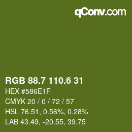 カラーコード: RGB 88.7 110.6 31 | qconv.com