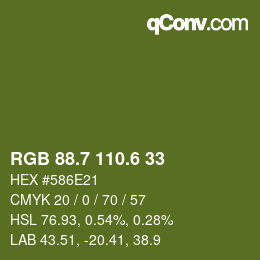 カラーコード: RGB 88.7 110.6 33 | qconv.com