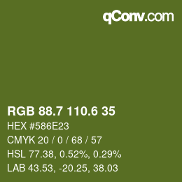 カラーコード: RGB 88.7 110.6 35 | qconv.com
