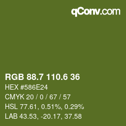 カラーコード: RGB 88.7 110.6 36 | qconv.com