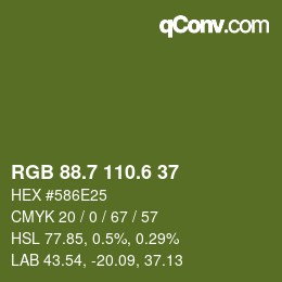 カラーコード: RGB 88.7 110.6 37 | qconv.com