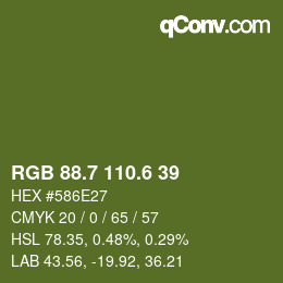 カラーコード: RGB 88.7 110.6 39 | qconv.com