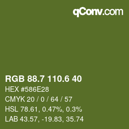 カラーコード: RGB 88.7 110.6 40 | qconv.com