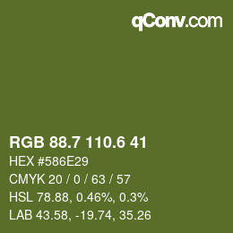 カラーコード: RGB 88.7 110.6 41 | qconv.com