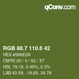 カラーコード: RGB 88.7 110.6 42 | qconv.com