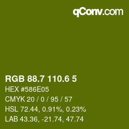 カラーコード: RGB 88.7 110.6 5 | qconv.com