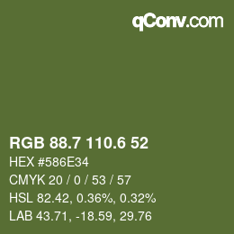 カラーコード: RGB 88.7 110.6 52 | qconv.com