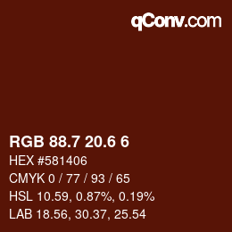 カラーコード: RGB 88.7 20.6 6 | qconv.com