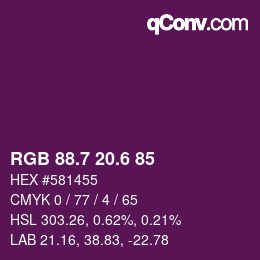 カラーコード: RGB 88.7 20.6 85 | qconv.com