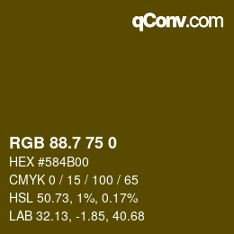 カラーコード: RGB 88.7 75 0 | qconv.com