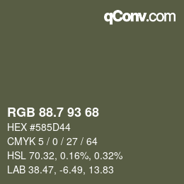 カラーコード: RGB 88.7 93 68 | qconv.com