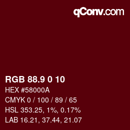 Color code: RGB 88.9 0 10 | qconv.com
