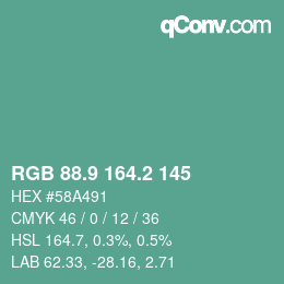Color code: RGB 88.9 164.2 145 | qconv.com