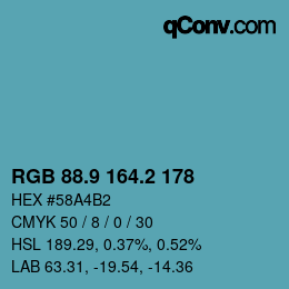 Color code: RGB 88.9 164.2 178 | qconv.com