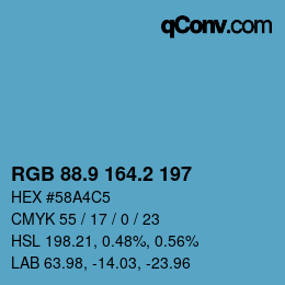 Color code: RGB 88.9 164.2 197 | qconv.com