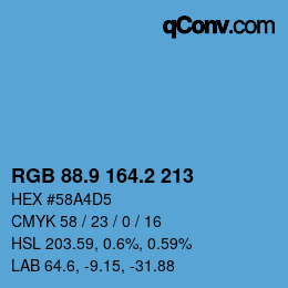 Color code: RGB 88.9 164.2 213 | qconv.com